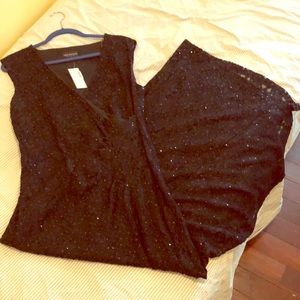 💝 Black sequence and lace floor-length dress